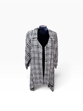 The Nu Vintage Plaid Distressed Top Duster Size Large
